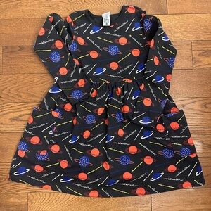Hanna Andersson Space-Themed Kids Dress - Black and Red